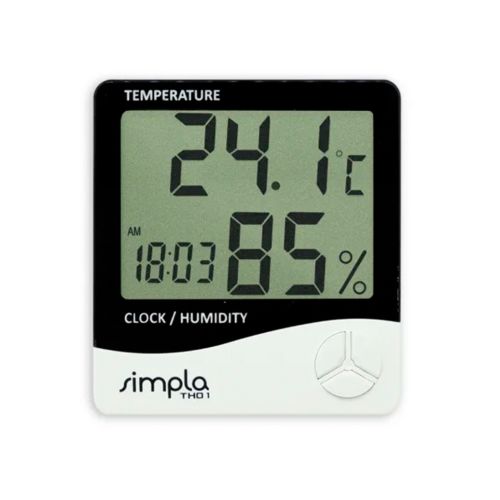 Termo-Higrômetro Digital C/ Relógio/Alarme Simpla THO1 Akso